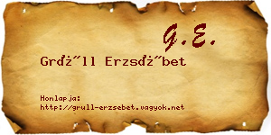 Grüll Erzsébet névjegykártya